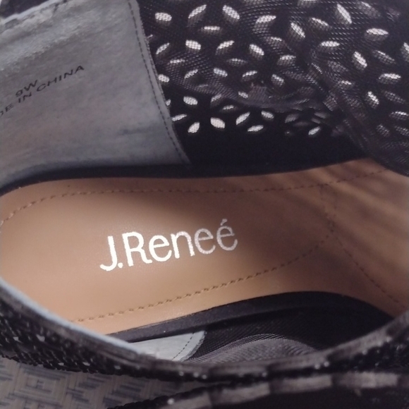 J.Renné Elegant Black Lace Ankle Boots Perfect for a formal event. - Picture 2 of 13